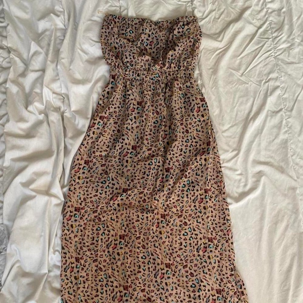 Multi-colored Cheetah print Maxi dress